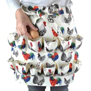 Hot6sl Chicken Egg Apron, Stylish Egg Collecting Apron with 12 Pockets, Egg Gathering Apron for Fresh Eggs Cooking Kitchen Aprons