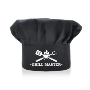 agmdesign grill master chef hats, bbq toque hats, funny chef wear, adjustable kitchen cooking hat for men & women black, mother's day/father's day/birthday gift for him, her, mom, dad, friend