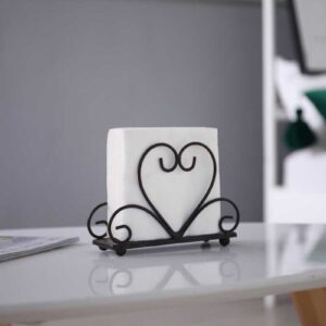 Metal Table Napkin Holder Freestanding Tissue Dispenser (Black)