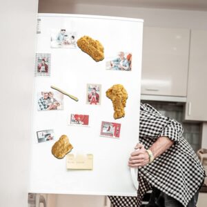 Cute Refrigerator Magnets Funny Magnets for Fridge, Simulation Fried Chicken Refrigerator Magnet for Whiteboards Home Kitchen Office Decoration