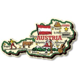 austria jumbo country map magnet by classic magnets, collectible souvenirs made in the usa