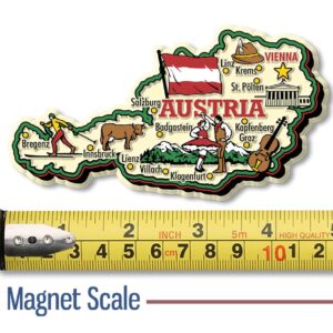 Austria Jumbo Country Map Magnet by Classic Magnets, Collectible Souvenirs Made in The USA