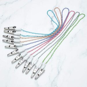 12 Pieces Napkin Clips Bib Holder Clips Colorful Napkin Fixing Clips Flexible Ball Towel Holders for Kid, Adult and Elderly, 6 Colors