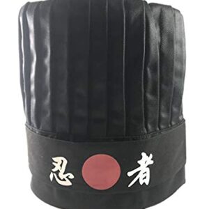 Hibachi Chef Hat with Headband Black