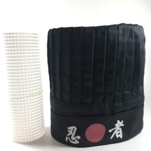 Hibachi Chef Hat with Headband Black