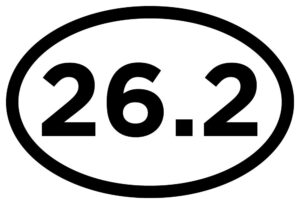 26.2 full marathon white oval car magnets - 4x6 oval automobile magnet heavy duty uv waterproof (26.2 marathon)