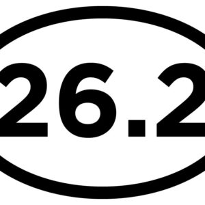 26.2 Full Marathon White Oval Car Magnets - 4x6 Oval Automobile Magnet Heavy Duty UV Waterproof (26.2 Marathon)