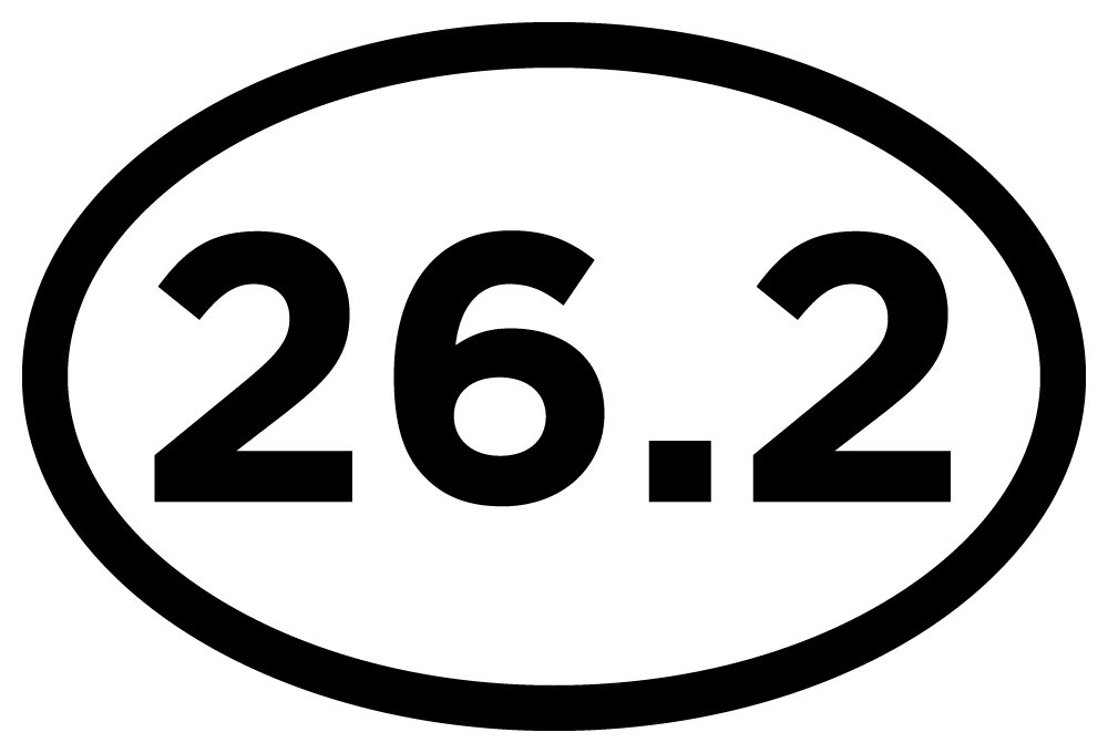26.2 Full Marathon White Oval Car Magnets - 4x6 Oval Automobile Magnet Heavy Duty UV Waterproof (26.2 Marathon)