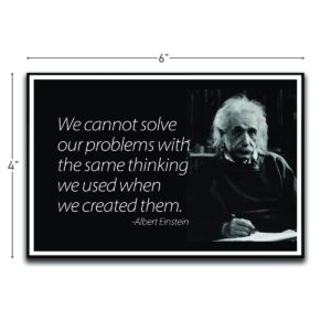 we cannot solve our problems motivational inspirational funny magnet - refrigerator toolbox locker car ammo can