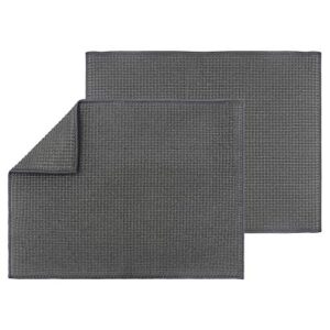 Nuscen Microfiber Dish Drying Mat Super Absorbent,(Set of 2) Fast-Drying Dish Mat,Foldable Sink Mat 15.4" x 9.8" Dish Drying Pad for Kitchen Counter Machine Washable 50x38cm