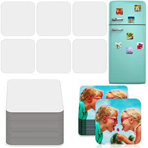 xuhal 30 pcs sublimation magnets blanks car sublimation blank magnets bulks diy decorative magnets for home kitchen refrigerator microwave oven wall door decoration or office calendar (2.2 x 2.2 inch)
