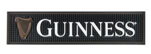 guinness gaelic label bar mat - non slip black pvc rubber drip tray (white) | guinness official merchandise no spillage bar mat
