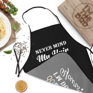 Hairstylist Aprons for Women Suitable for Salon Barber Hairdressers Grill Bistro Cooking Artist Smocks Apron for Women - Never Mind My Hair I'm Doing Yours.