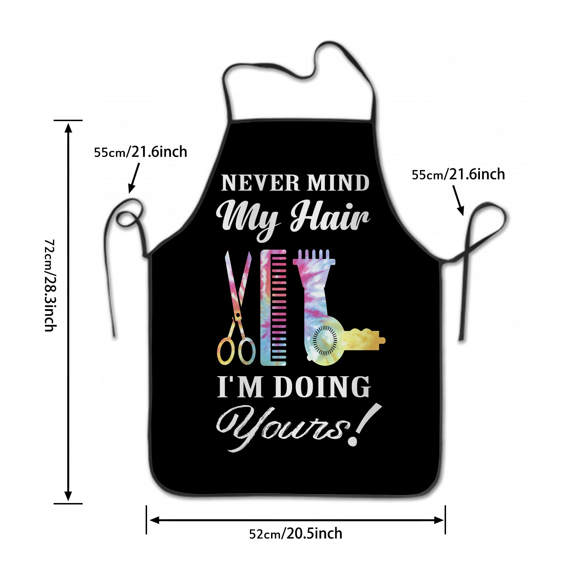 Hairstylist Aprons for Women Suitable for Salon Barber Hairdressers Grill Bistro Cooking Artist Smocks Apron for Women - Never Mind My Hair I'm Doing Yours.