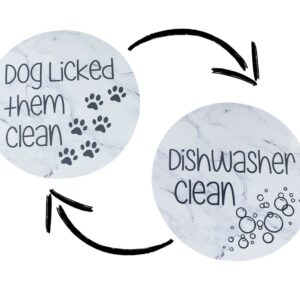 Dog Licked Them Clean Dishwasher Clean Reversible Dishwasher Magnet for Kitchen, Dogs, Pets, Housewarming, Appliances (White Marble)