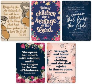 motherhood scripture magnets, bulk set of 5 mothers day gifts, inspirational christian fridge magnets for women, cute religious bible verse tokens for whiteboards, classrooms, & memorization