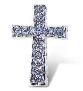 cota global cross sparkling refrigerator magnet - silver sparkling rhinestones crystals, cute religious & inspirational magnet for kitchen fridge, locker, home decor, cool office novelty - 1.75 inch