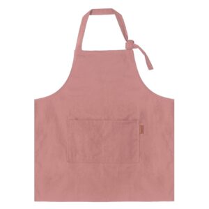 LeerKing Kids Linen Aprons with 2 Pockets Japanese Style Apron for Cooking, Baking, Painting