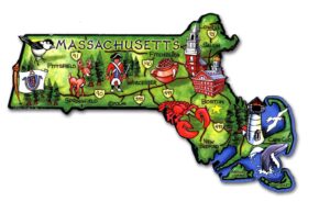 massachusetts artwood state magnet collectible souvenir by classic magnets