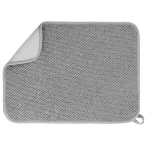geeric microfiber dish drying mat, super absorbent kitchen dish drying pad, reversible for countertop, 12 * 16 inch gray