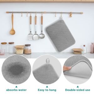 GeeRic Microfiber Dish Drying Mat, Super Absorbent Kitchen Dish Drying Pad, Reversible for Countertop, 12 * 16 inch Gray