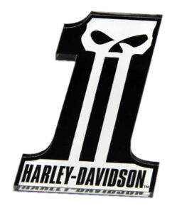 harley-davidson cut-out number one skull logo hard acrylic magnet - 3.25 x 2 in.