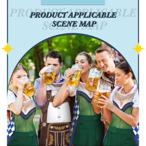 Hillban 2 Pcs Oktoberfest Apron Couples Cooking Aprons German Party Costume for BBQ Baking Chef Kitchen Gifts (Delicate Style)