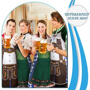 Hillban 2 Pcs Oktoberfest Apron Couples Cooking Aprons German Party Costume for BBQ Baking Chef Kitchen Gifts (Delicate Style)