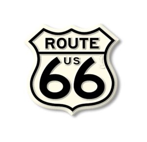 small route 66 shield highway sign magnet by classic magnets, 2.25" x 2.25", collectible souvenirs made in the usa