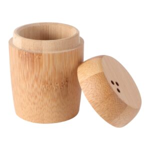 doitool bamboo toothpick dispenser toothpick boxes decorative toothpick jar fruit picks cotton swabs container for home restaurant hotel random