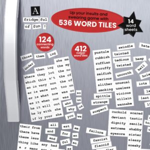 Poetry Tiles - 536 Fightin' Words Word Magnets Kit - Obscenities, Insults, and Swear Words Themed Funny Magnets for Adults for Refrigerator Poems and Stories