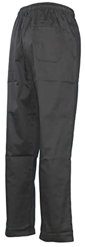 LEQC 2-Pack Essential Baggy Classic Black Chef Pants (Large)