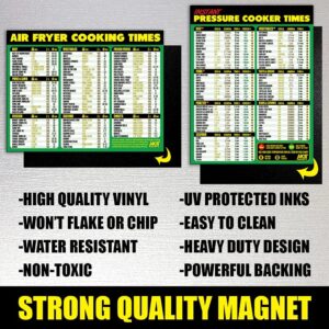 Air Fryer Cooking Times and Instant Pot Magnetic Cheat Sheet Combination Bundle - Extra Large Easy to Read 11” x 8.5” Reference Guides for Air Frying and Instant Pot Pressure Cooking