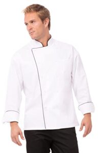 chef works men's sicily executive chef coat, white, x-large