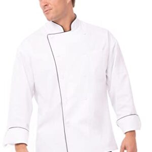 Chef Works Men's Sicily Executive Chef Coat, White, X-Large