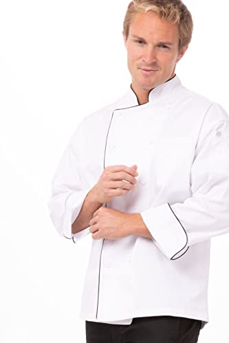 Chef Works Men's Sicily Executive Chef Coat, White, X-Large