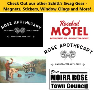 Schitt Swag Creek Small Magnet - Rosebud Hotel Logo - 2.7" by 1`.4" - David, Alexis, Johnny & Moira - Perfect for The Refrigerator, Dorm, Garage, Locker, Vehicle and More! (Small 2.7" by 1.4")