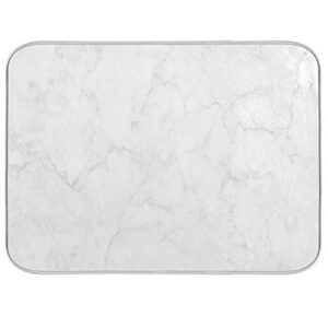 attx white marble dish drying mat for kitchen, easy clean dishwasher safe heat resistant eco-friendly countertop mat, christmas decor 16 x 18 inches