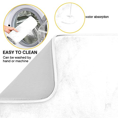 ATTX White Marble Dish Drying Mat for Kitchen, Easy Clean Dishwasher Safe Heat Resistant Eco-Friendly Countertop Mat, Christmas Decor 16 X 18 inches