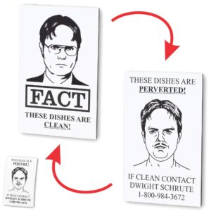 Clean Dirty Dishwasher Magnet, Dwight Schrute FACT Pervert, The Office TV Show, and Sticker