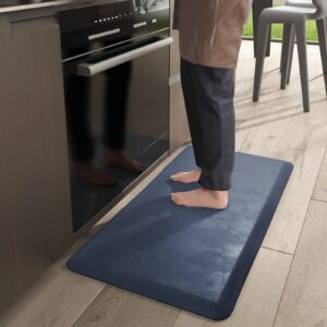 color&geometry anti fatigue floor comfort mat 3/4 inch thick 17" 24" perfect for standing desks, kitchen sink, stove, dishwasher, countertop, office or garage, blue