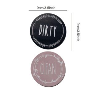 InfantLY Bright Dishwasher Dirty/Clean Magnet Sign Indicator Stickers, 3.5inch Round Universal Double Sided Flip Dish Washer Refrigerator Reversib k006 k006