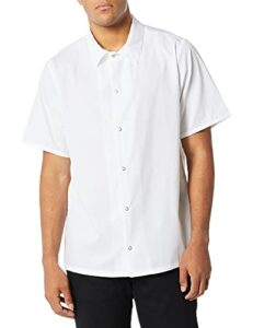 uncommon threads mens unisex no pocket restaurant shirt with snap closure work utility apron, white, large us