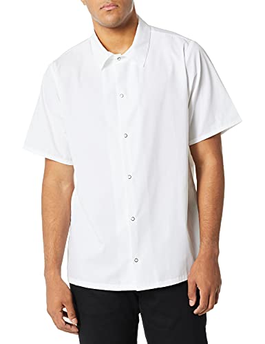 Uncommon Threads mens Unisex No Pocket Restaurant Shirt With Snap Closure Work Utility Apron, White, Large US