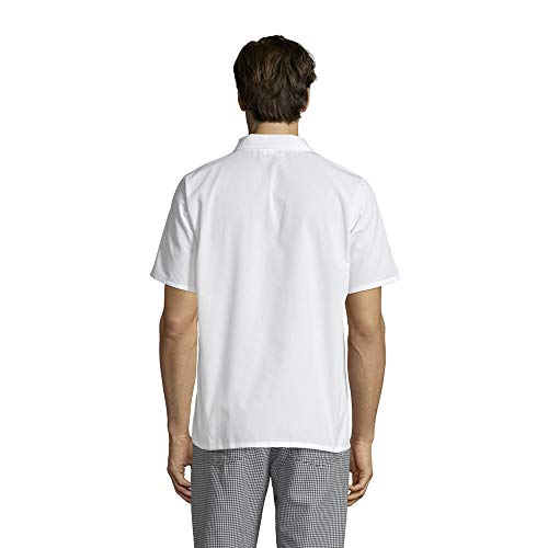 Uncommon Threads mens Unisex No Pocket Restaurant Shirt With Snap Closure Work Utility Apron, White, Large US