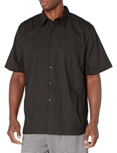 chef code men's utility work shirt with button front and vent side panels, black, x-large