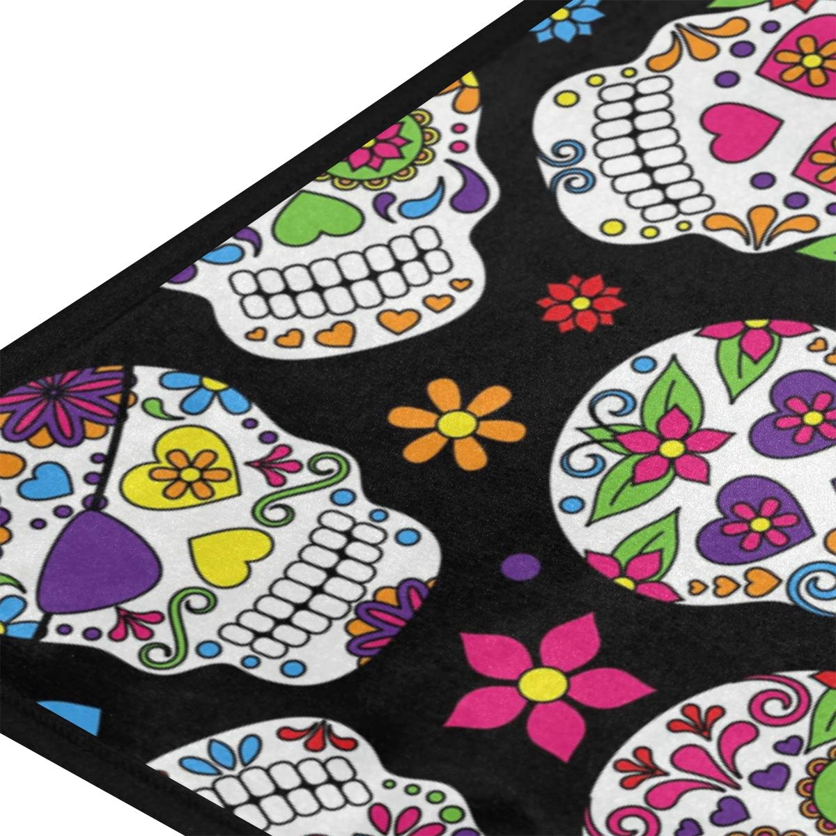 Anti Fatigue Kitchen Floor Mat, 39 x 20 In Sugar Skull Non Slip Absorbent Comfort Modern Standing Mat Soft Kitchen Runner Rug for Hallway Entryway Bathroom Living Room Bedroom Halloween Ghost