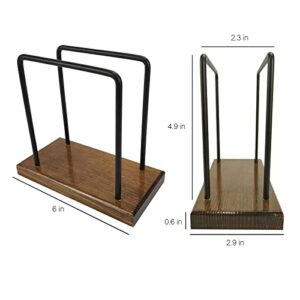 Napkin Holder for Table,1 Pack Wooden Napkin Holder with Black Metal Wire,Standing Vintage Napkin Holder,Rustic Farmhouse Napkin Holder for Indoor Outdoor Home Dining Restaurant Kitchen Decor