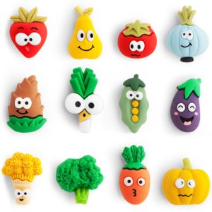 geecandper 12 resin refrigerator, mini cute fruit and vegetable refrigerator decoration, refrigerator kitchen decoration