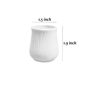 Sizikato 2pcs Simple Pure White Flower Shape Ceramic Toothpick Holder.